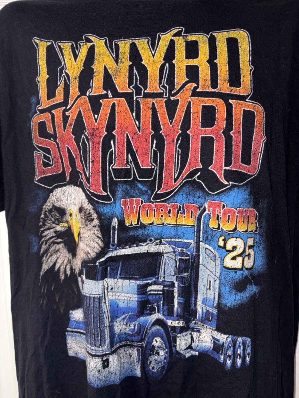 Lynyrd Skynyrd 2025 World Tour Black Graphic Tee L Gildan Softstyle - Picture 4 of 5